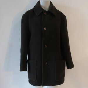Mens Brooks Brothers 100% Wool Brown Peacoat S